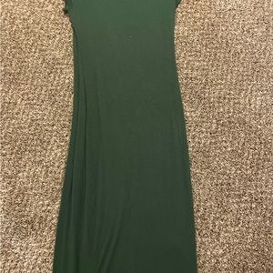 Very long and tight green dress